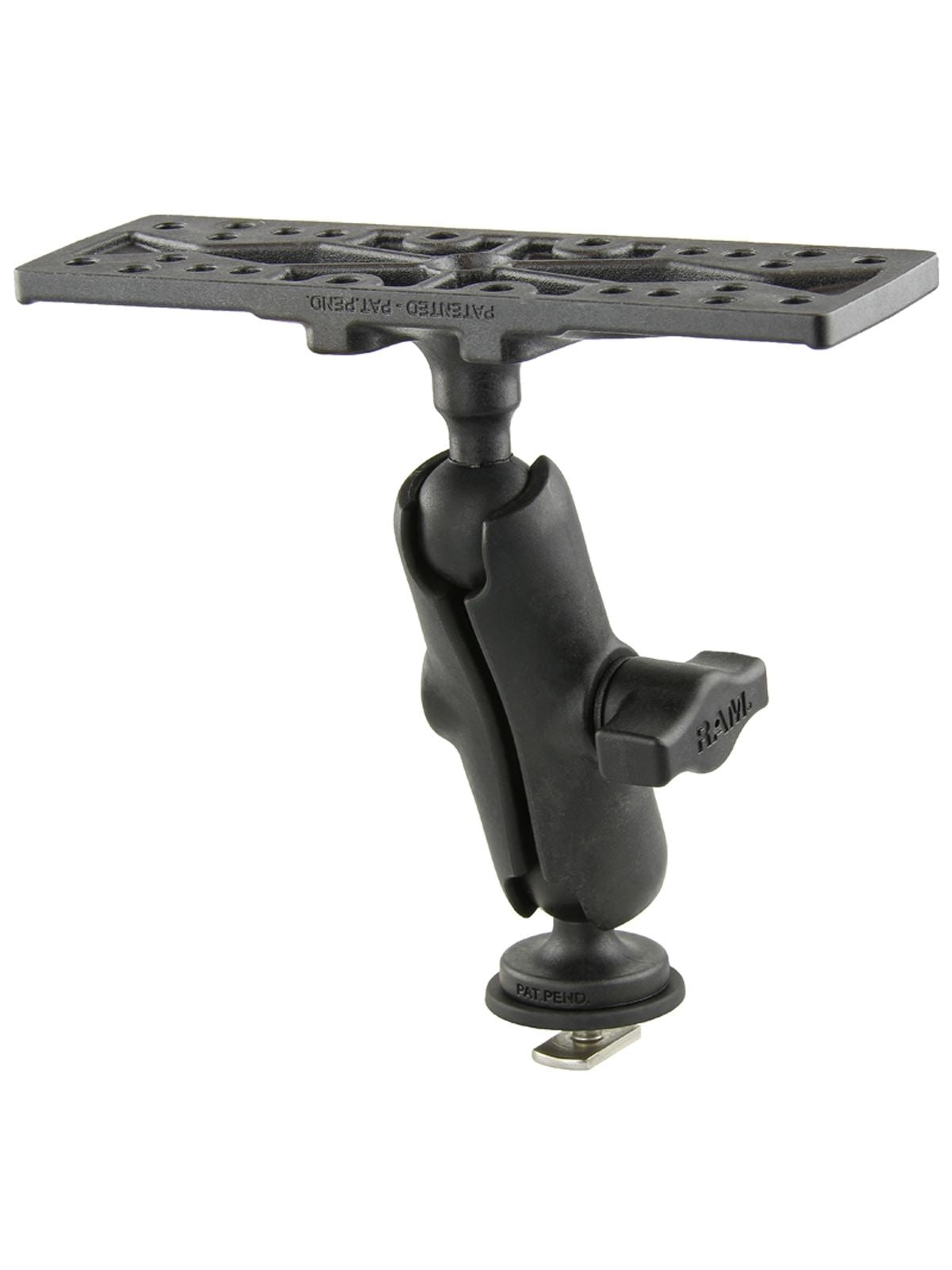 RAM Mounts Verbundstoff Marine-Set Humminbird für Tough-Track Schienen - Kugel mit T-Slot, mittlerer Verbindungsarm, Adapterplatte (11x2 Zoll), B-Kugel (1 Zoll) – Produktansicht