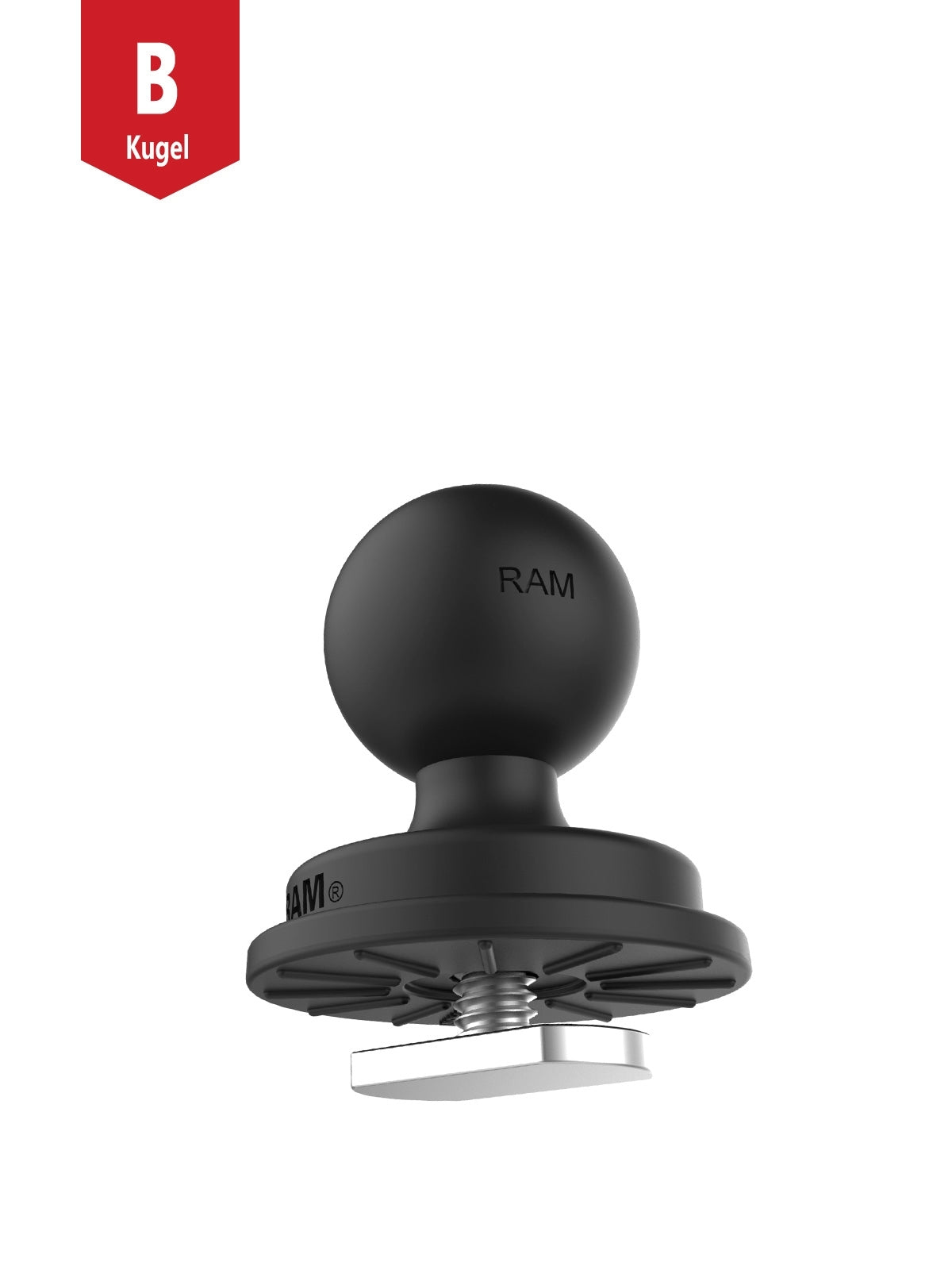 RAM Mounts Track Ball mit T-Slot für Tough-Track Schienen - B-Kugel (1 Zoll), im Polybeutel – Produktansicht