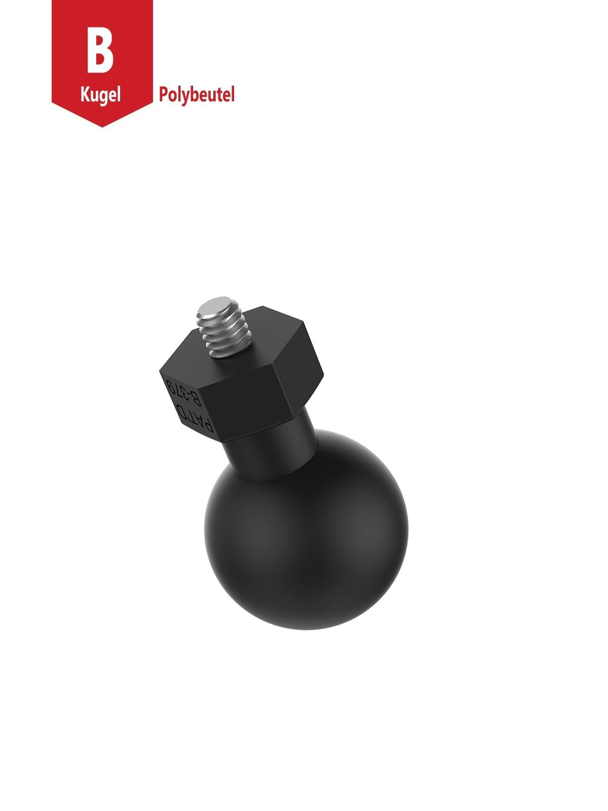 RAM Mounts Tough-Ball mit 1/4-20x0,25 Zoll Gewindestift - B-Kugel (1 Zoll), im Polybeutel – Produktansicht
