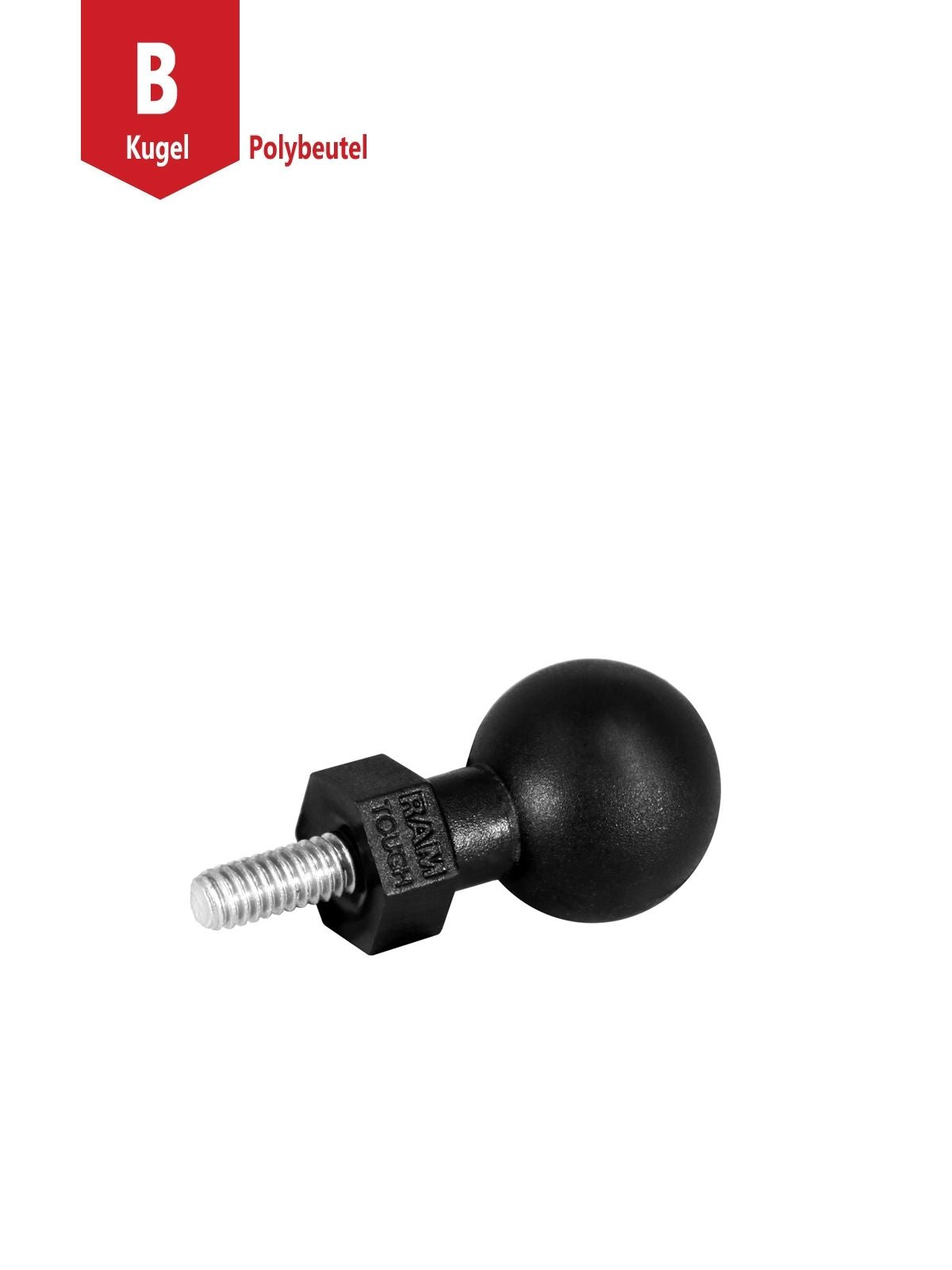 RAM Mounts Tough-Ball mit M6-1 x 6 mm Gewindestift - B-Kugel (1 Zoll), im Polybeutel – Produktansicht