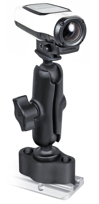 RAM Mounts Verbundstoff Quick Track Kamerahalterung für Garmin VIRB Kameras - mit Quick Track Adapter, B-Kugel (1 Zoll), im Polybeutel – Produktansicht