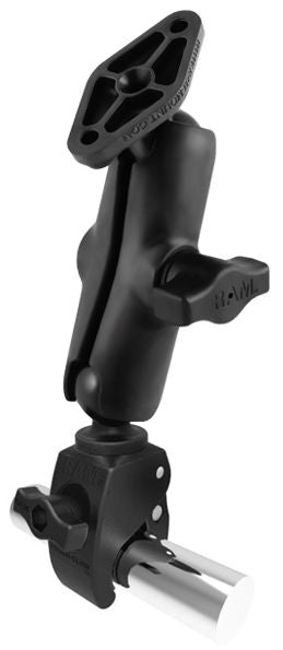 RAM Mounts Tough-Claw Set - B-Kugel (1 Zoll), Tough-Claw klein (Durchmesser 15,9-29,0 mm), mittlerer Verbindungsarm (ca. 90 mm) – Produktansicht
