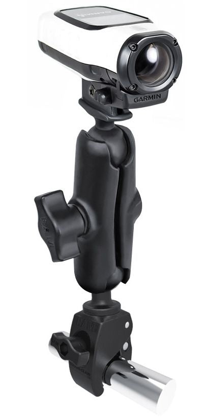 RAM Mounts Tough-Claw Kamerahalterung Garmin VIRB - B-Kugel (1 Zoll), Tough-Claw klein (Durchmesser 15,9-29,0 mm), mittlerer Verbindungsarm (ca. 90 mm) – Produktansicht