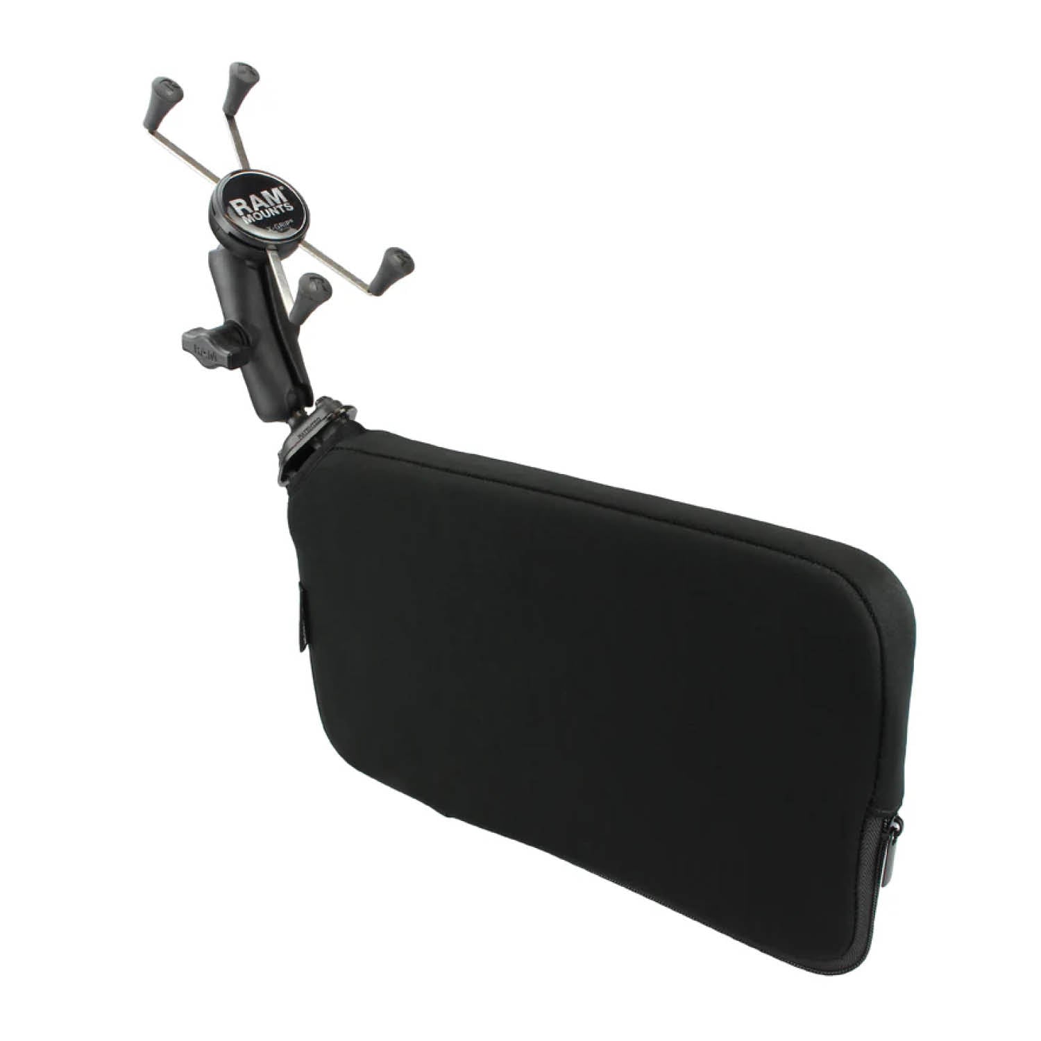 RAM Mounts X-Grip Fahrzeug-Halterung für Smartphones (Verbundstoff) - Bis 114,3 mm Breite - Mittlerer Verbindungsarm - Tough-Wedge Basis mit Trapez-Kugel (Aufblasbar) - B-Kugel (1 Zoll) – Produktansicht