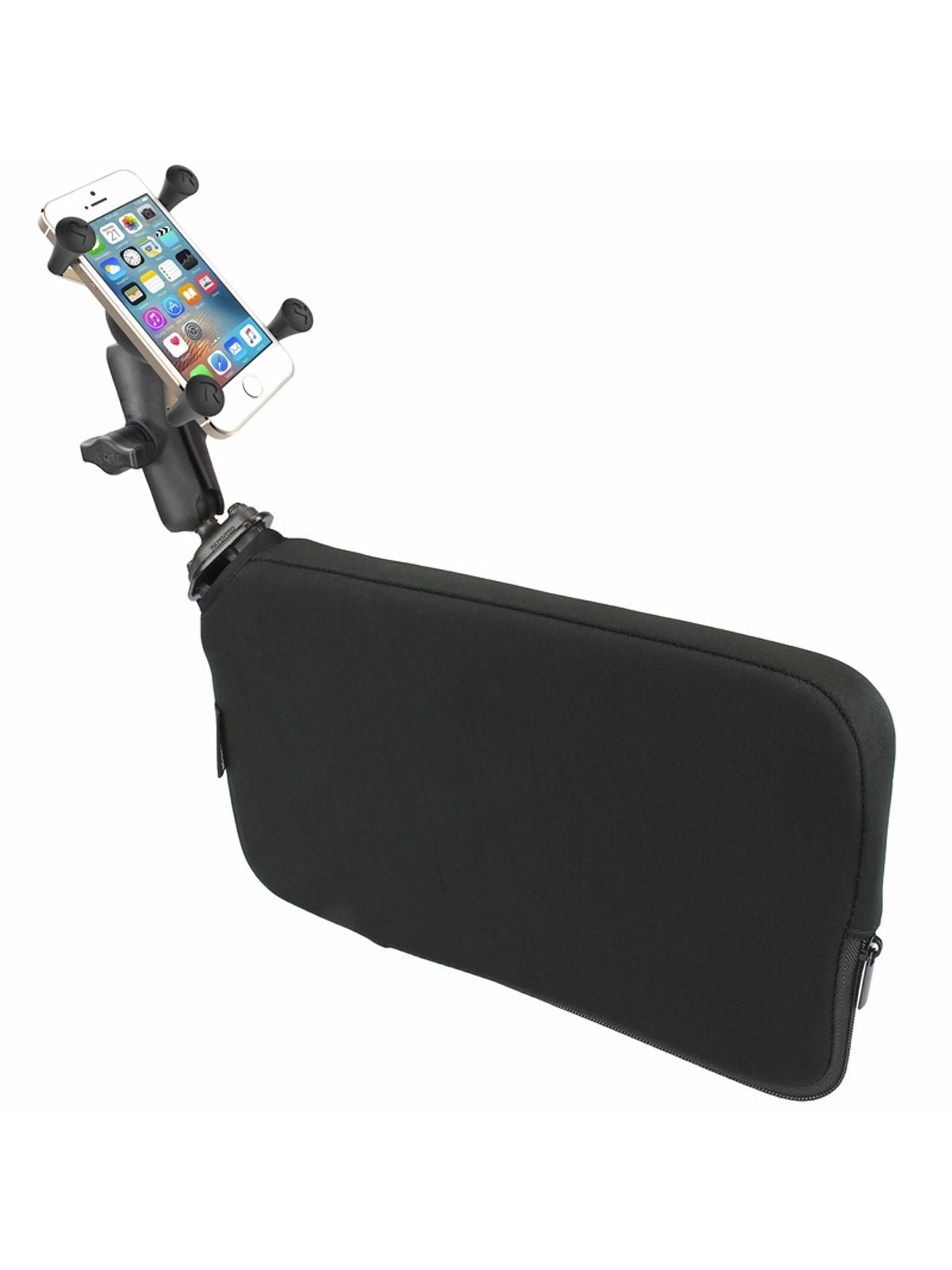 RAM Mounts Tough-Wedge mit X-Grip Universal Halteklammer für Smartphones - Zwischenraumpolster (ohne Pumpe), mittlerer Verbindungsarm, B-Kugel (1 Zoll) – Produktansicht