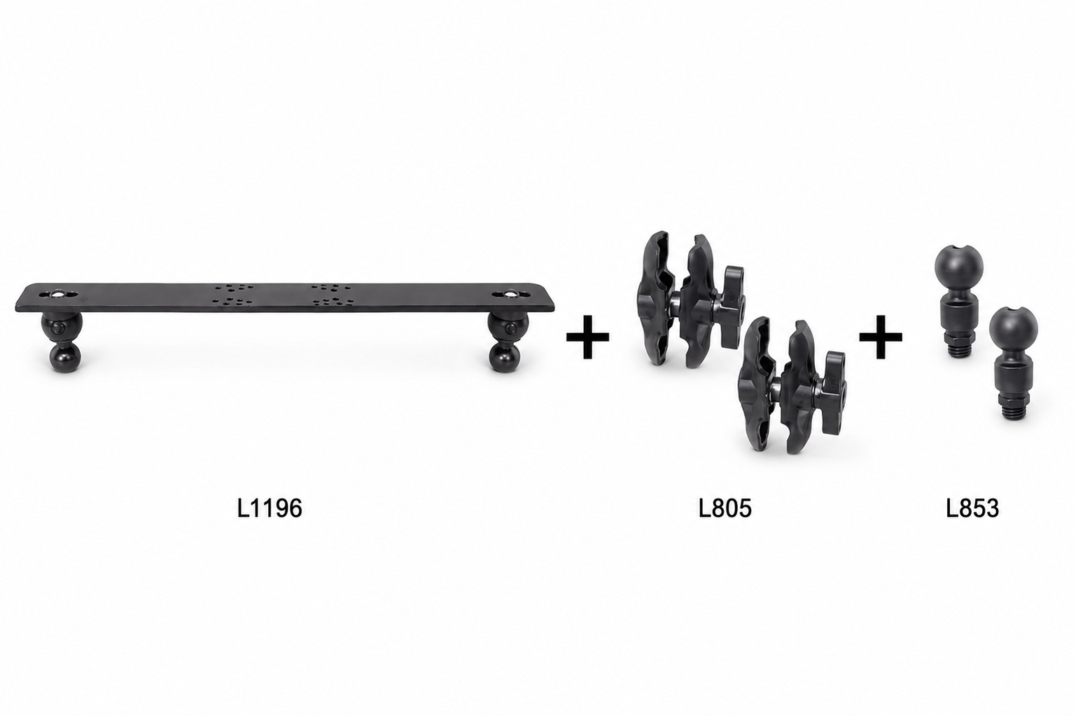 Set: Railblaza Kajak Plattform (560x52mm)+ 2x Verbinder + 2x 1,5 Zoll Kugeln Echolot