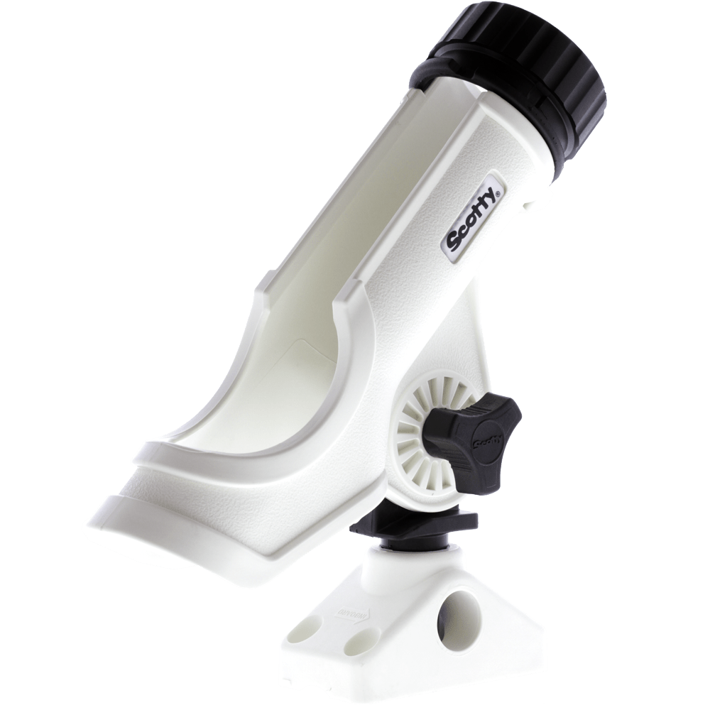 Scotty Powerlock Rod Holder, White, w/ 0241 Side/Deck Mount – Produktansicht