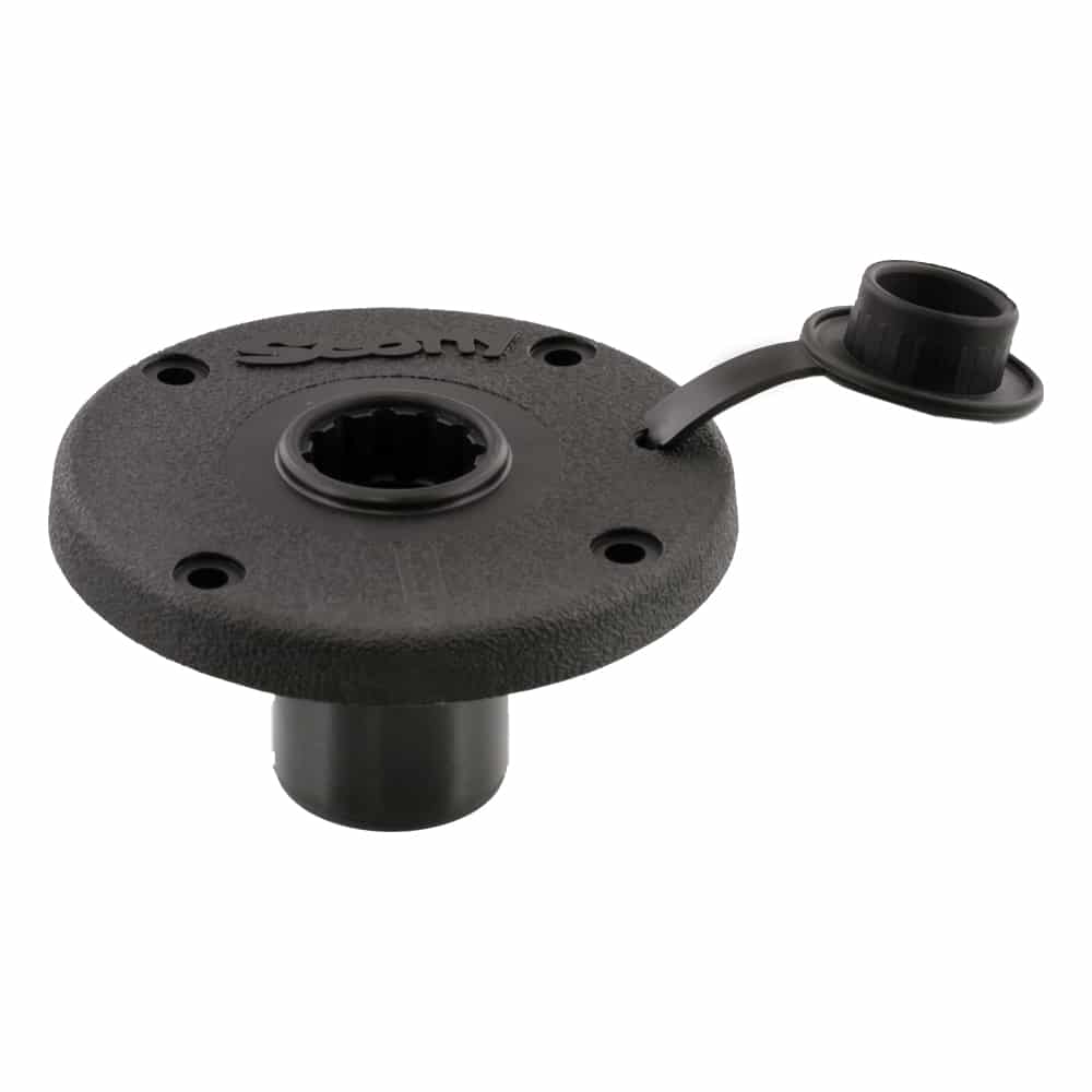 Scotty Round Flush Deck Mounting Bracket, Black, Sealed bottom, w/ – Produktansicht