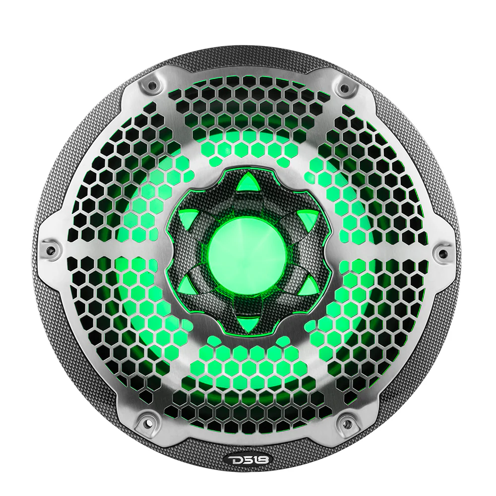 DS18 Subwoofer 10 Zoll carbon mit LED – CF-10SUB – Produktansicht 3