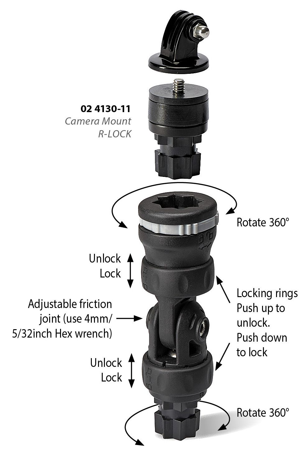 Railblaza Kamera Mount Adaptor + Adjustable Extender Gopro Halter für Boot