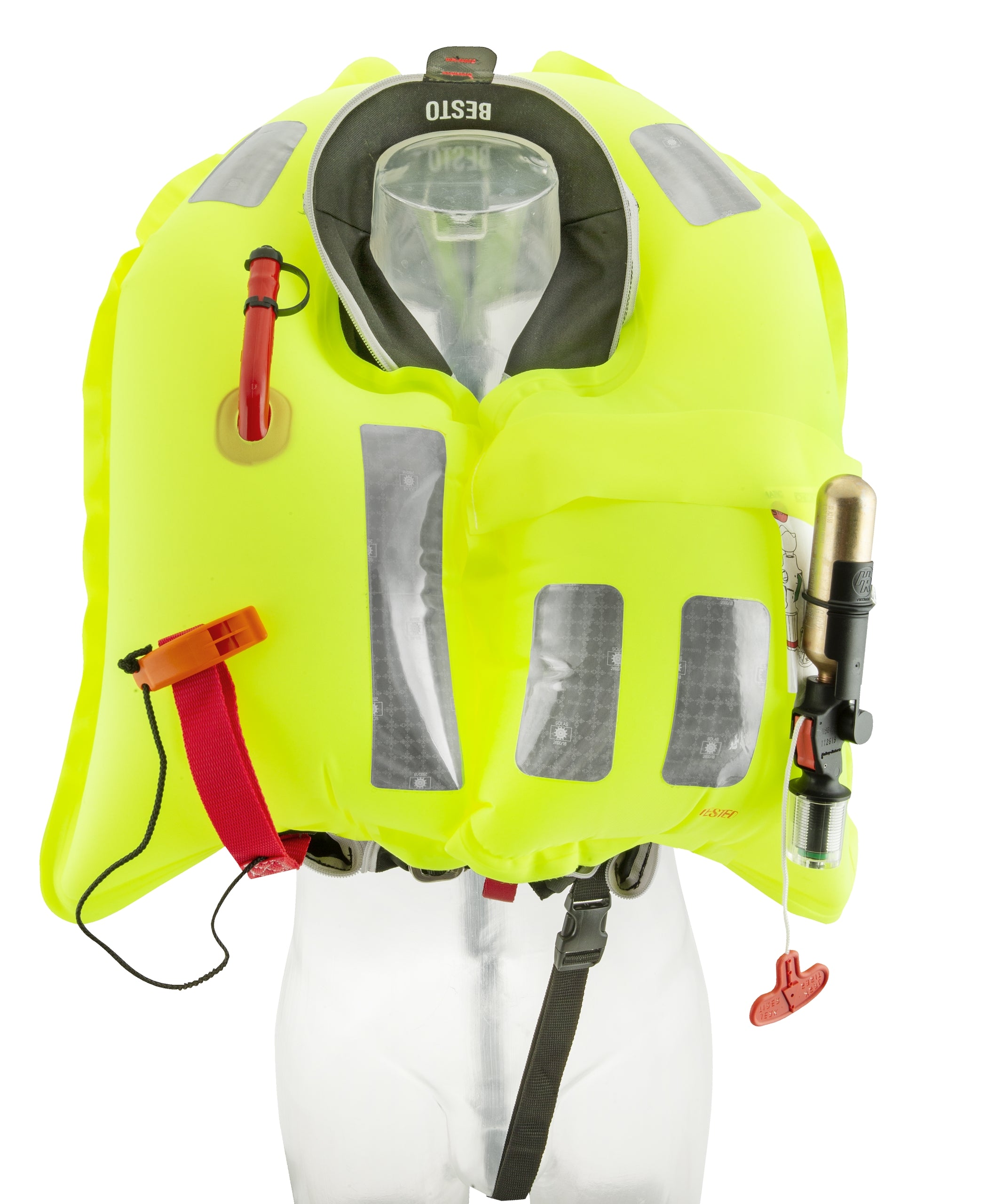 Besto Comfort Fit 180N automatische Rettungsweste mit Harness, Schwarz/Grau – Ansicht 4