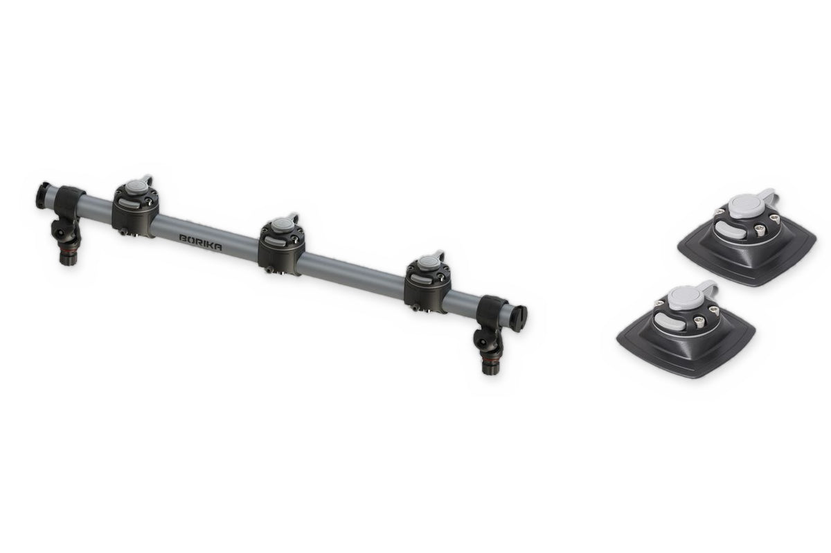 Set: Fasten Reling (700 mm) + 2 x PVC Basis (110×110 mm) – Bellyboot