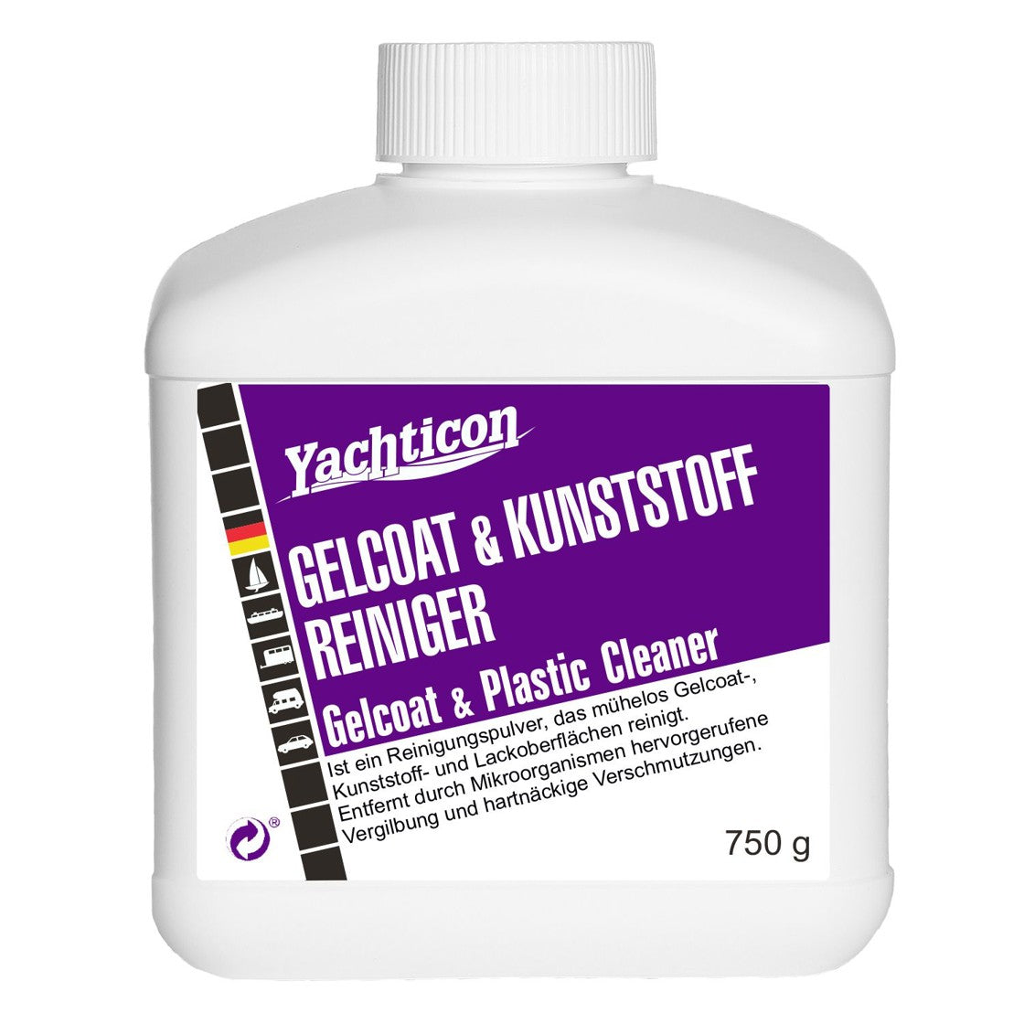 Yachticon Gelcoat Reiniger Pulver – 750 g – Gelcoat-Reinigungspulver für Boot und Yacht