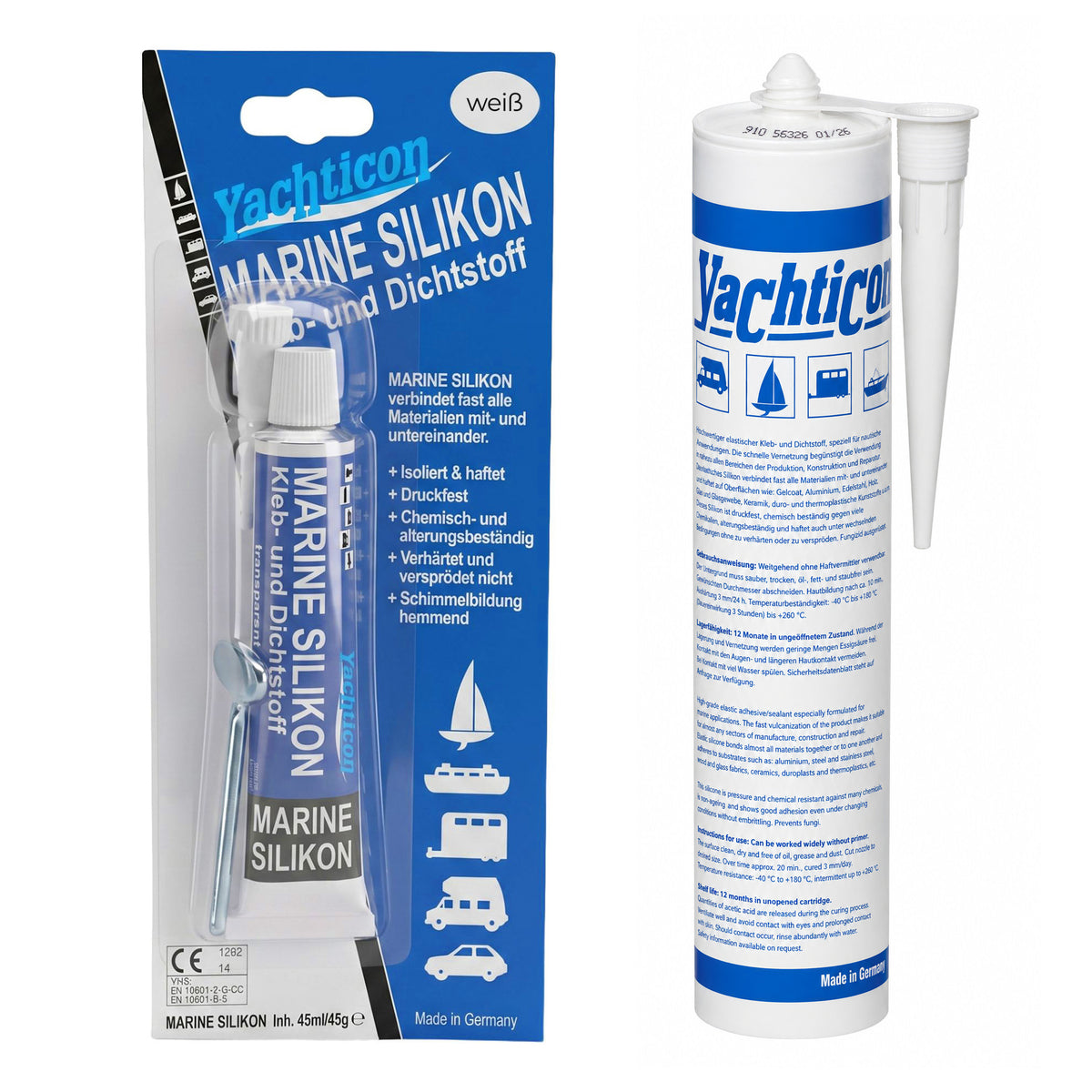 Yachticon Marine Silikon farblos – Kleben, Dichten & Leimen