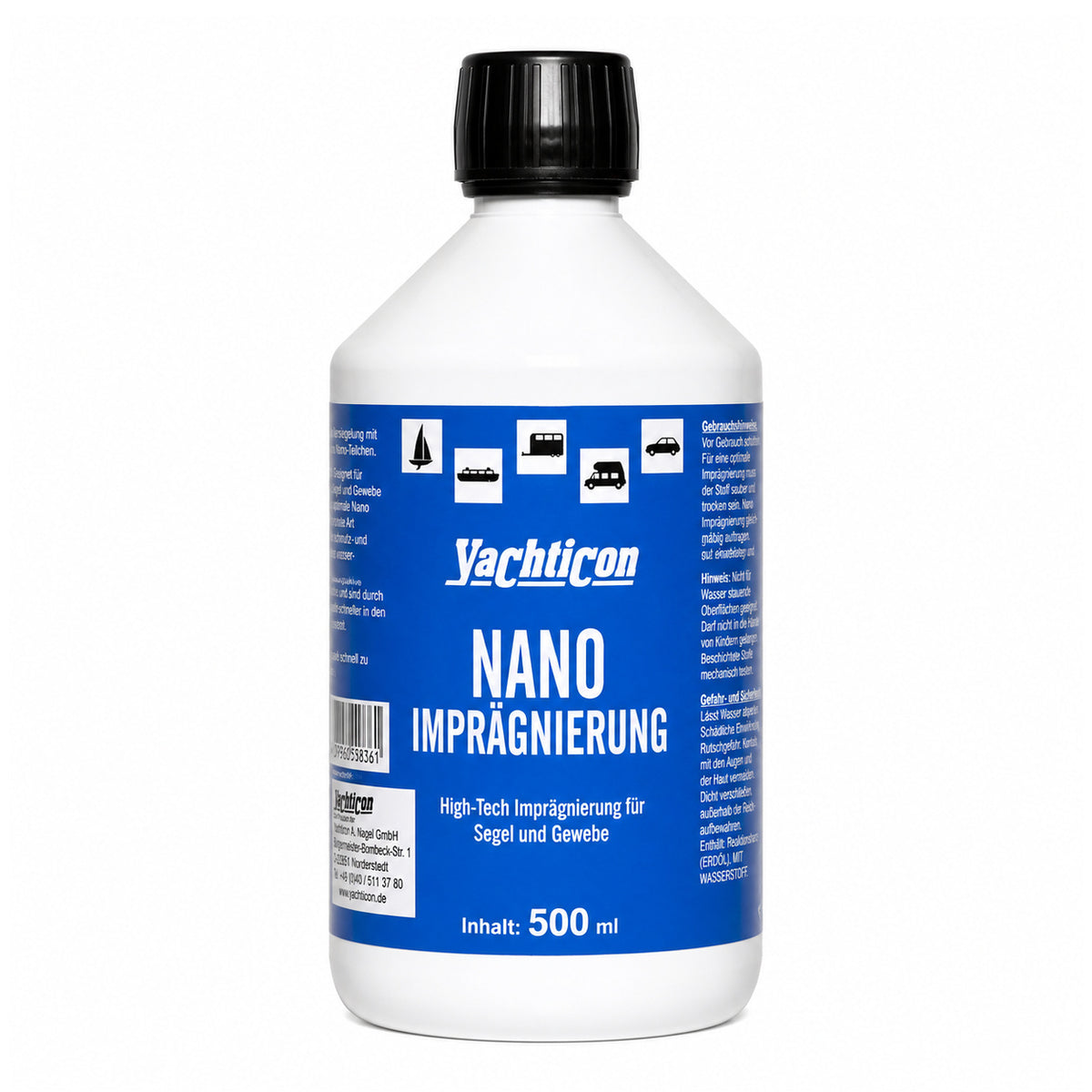 Yachticon Nano Imprägnierung – 500 ml – Planen, Segel & Imprägnierung