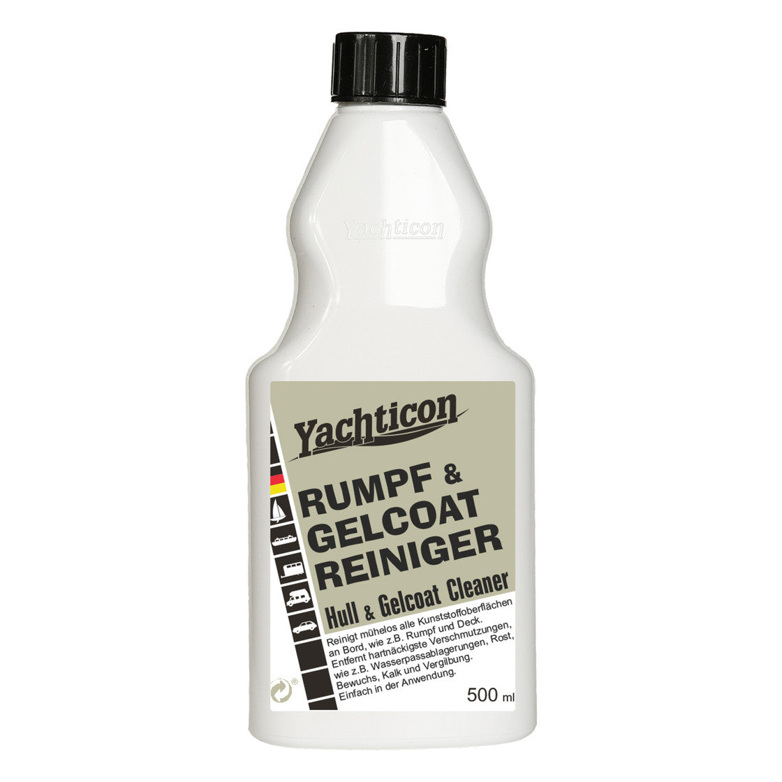 Yachticon Rumpf und Gelcoat Reiniger – 500 ml – Rumpf- und Gelcoatreiniger für Boot und Yacht